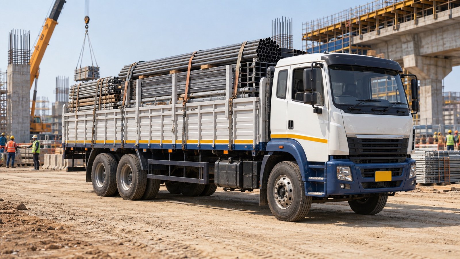 Open-body commercial truck for bulk cargo movement in India